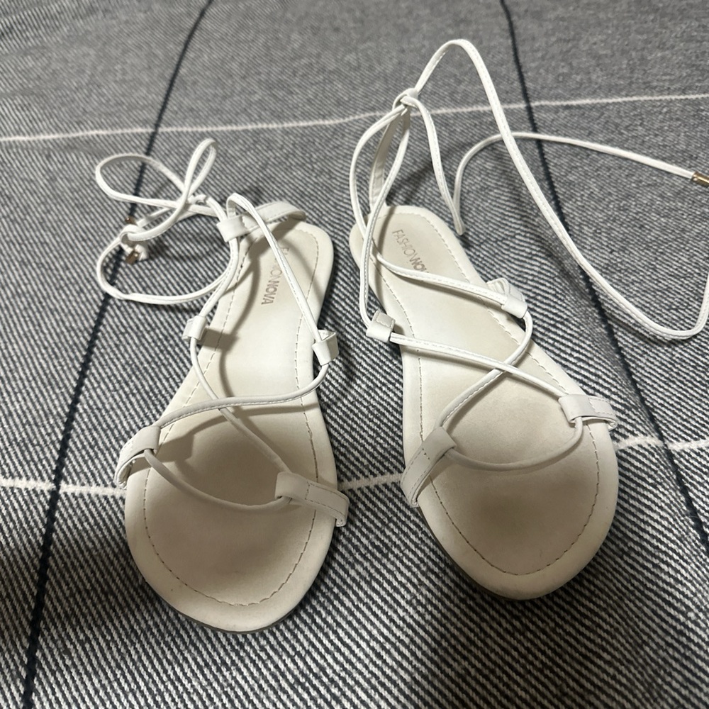 Fashion Nova White Gladiator Sandals